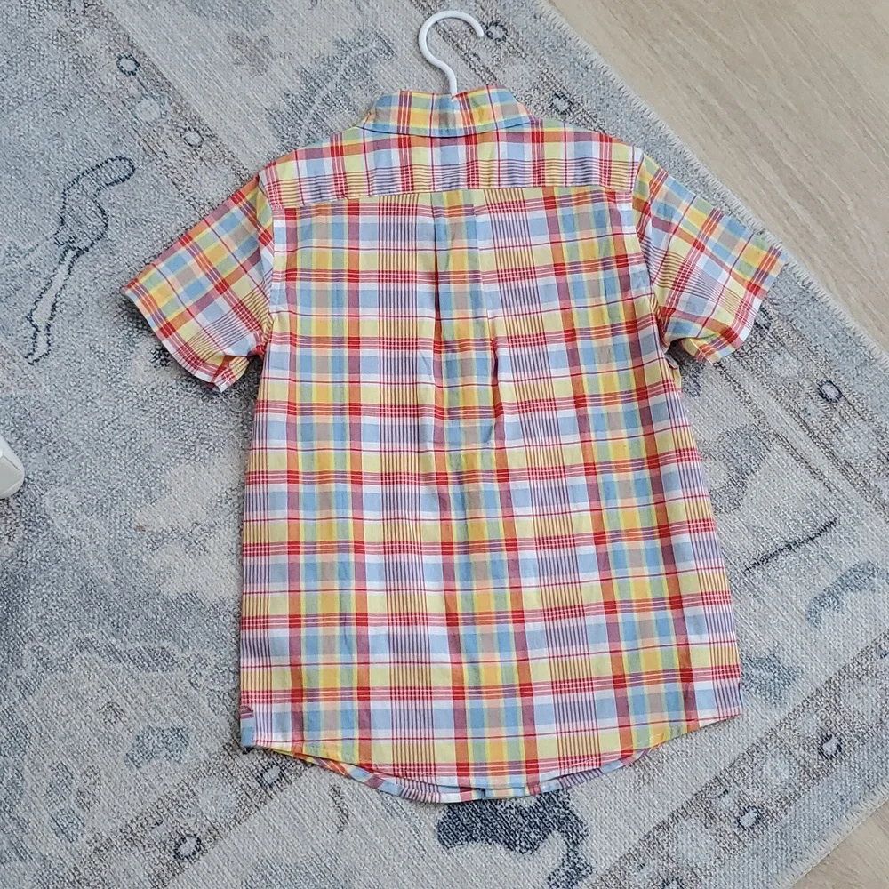 NWOT Janie and Jack Boys Plaid Short Sleeve Button Down Shirt Sz7